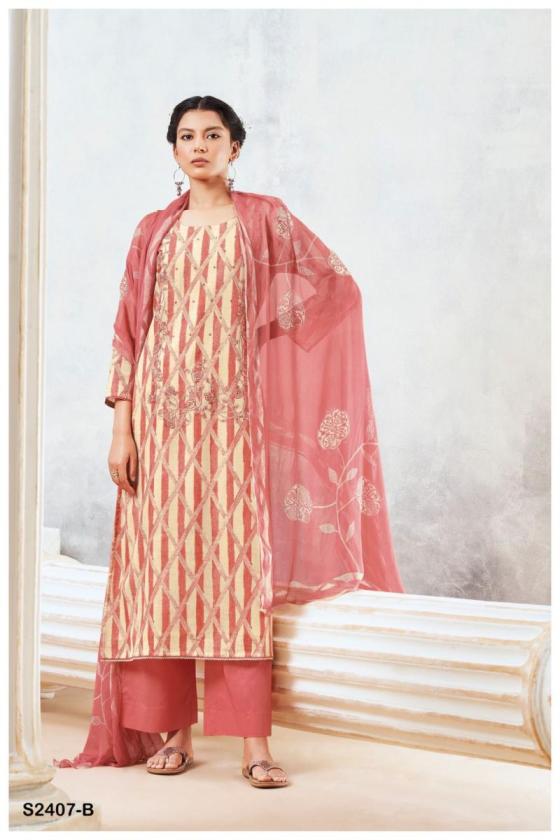 GANGA-JISINIA-2407-PREMIUM-COTTON-LINEN-PRINTED-WITH-EMBROIDERY-AND-SOLID-BORDER-ON-DAMAN-DRESS-MATERIAL-CATALOGUE-6