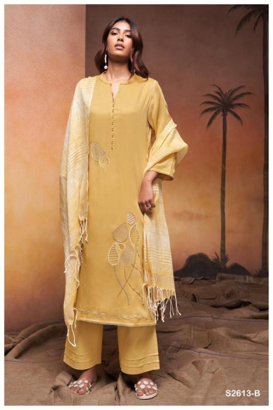 GANGA-KAHLANI-2613-PREMIUM-COTTON-PATTERN-SOLID-WITH-EMBROIDERY-HAND-WORK-WITH-COTTON-SOLID-PURE-LINEN-JACQUARD-BOTTOM-DUPATTA-DRESS-MATERIAL-CATALOGUE-6