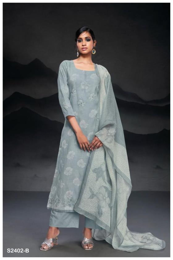 GANGA-KAILAH-2402-PEMIUM-COTTON-LINEN-PRINTED-WITH-EMBROIDERY-COTTON-LACE-DRESS-MATERIAL-CATALOGUE-5