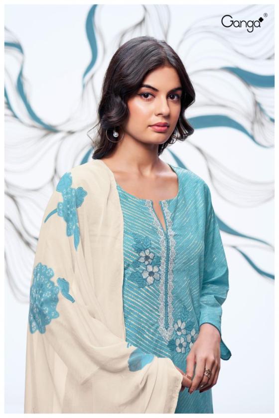 GANGA-MALEAH-2383-PREMIUM-PRINTED-WITH-EMBROIDERY-AND-READY-LACE-ON-DAMAN-DRESS-MATERIAL-CATALOGUE-9