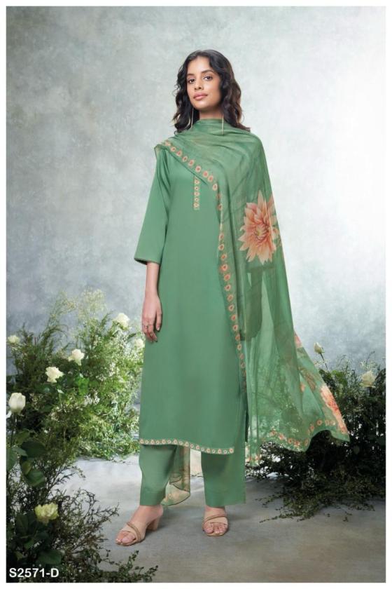 GANGA-PRACHI-2571-PREMIUM-COTTON-SILK-SOLID-WITH-PRINTED-NECK-AND-DAMAN-BORDER-DRESS-MATERIAL-CATALOGUE-1