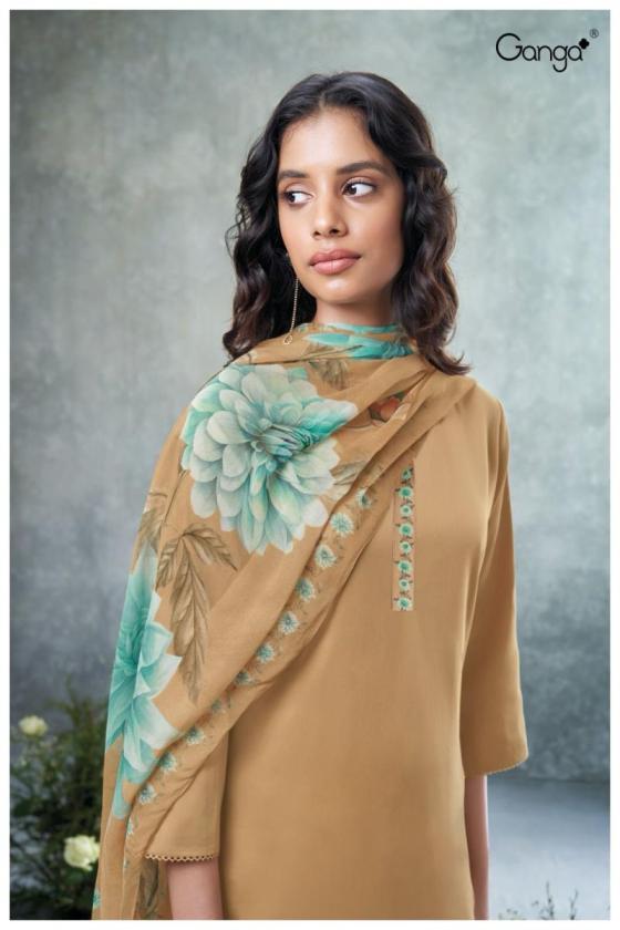 GANGA-PRACHI-2571-PREMIUM-COTTON-SILK-SOLID-WITH-PRINTED-NECK-AND-DAMAN-BORDER-DRESS-MATERIAL-CATALOGUE-4