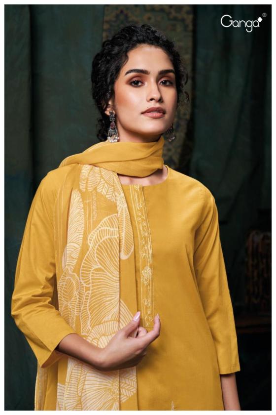 GANGA-RIANA-2633-PREMIUM-COTTON-SOLID-WITH-EMBROIDERY-AND-NECK-PLACATE-EMBROIDERY-AND-READY-LACE-ON-DAMAN-WITH-PURE-CHIFFON-PRINTED-DUPATTA-DRESS-MATERIAL-CATALOGUE-4