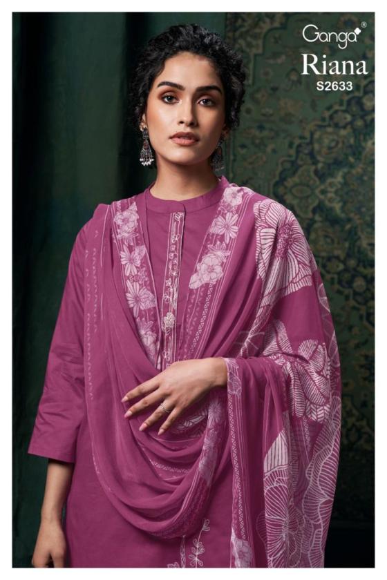 GANGA-RIANA-2633-PREMIUM-COTTON-SOLID-WITH-EMBROIDERY-AND-NECK-PLACATE-EMBROIDERY-AND-READY-LACE-ON-DAMAN-WITH-PURE-CHIFFON-PRINTED-DUPATTA-DRESS-MATERIAL-CATALOGUE-5