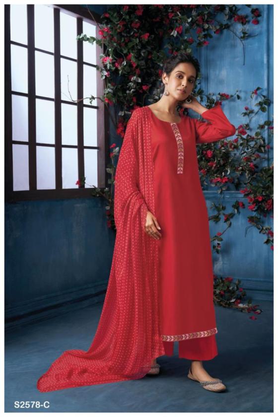 GANGA-SAYALI-2578-PREMIUM-COTTON-SILK-SOLID-WITH-PRINTED-NECK-AND-DAMAN-BORDER-DRESS-MATERIAL-CATLOGUE-3