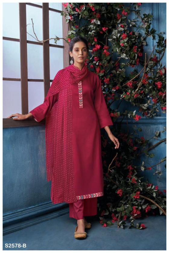 GANGA-SAYALI-2578-PREMIUM-COTTON-SILK-SOLID-WITH-PRINTED-NECK-AND-DAMAN-BORDER-DRESS-MATERIAL-CATLOGUE-5