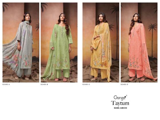 GANGA-TAYTUM-2480-PREMIUM-COTTON-PRINTED-WITH-EMBROIDERY-COTTON-LACE-WITH-PREMIUM-COTTON-SOLID-COLOUR-DUPATTA-PURE-CHIFFON-PRINTED-DRESS-MATERIAL-CATALOGUE-11