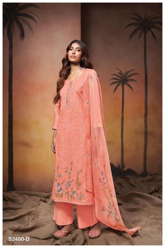 GANGA-TAYTUM-2480-PREMIUM-COTTON-PRINTED-WITH-EMBROIDERY-COTTON-LACE-WITH-PREMIUM-COTTON-SOLID-COLOUR-DUPATTA-PURE-CHIFFON-PRINTED-DRESS-MATERIAL-CATALOGUE-2