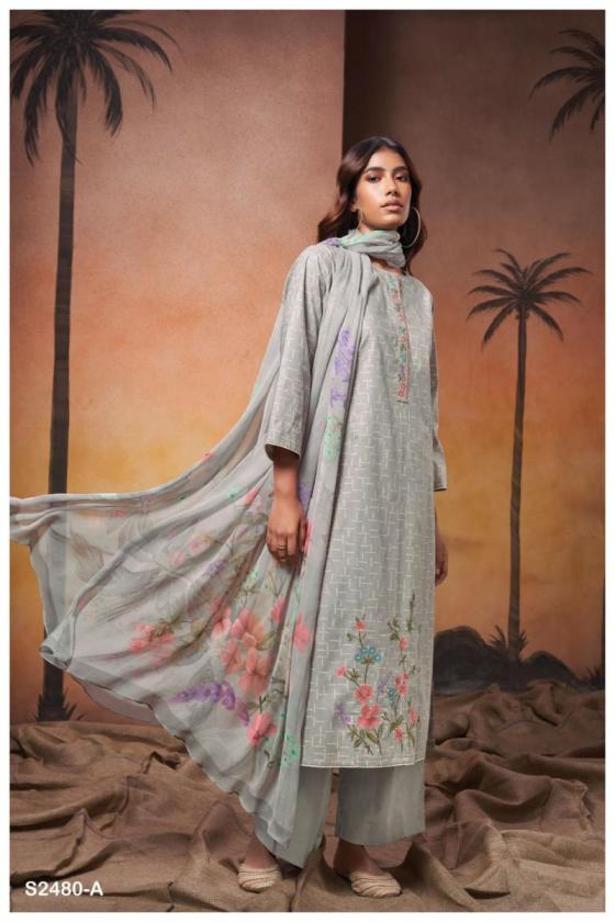 GANGA-TAYTUM-2480-PREMIUM-COTTON-PRINTED-WITH-EMBROIDERY-COTTON-LACE-WITH-PREMIUM-COTTON-SOLID-COLOUR-DUPATTA-PURE-CHIFFON-PRINTED-DRESS-MATERIAL-CATALOGUE-8