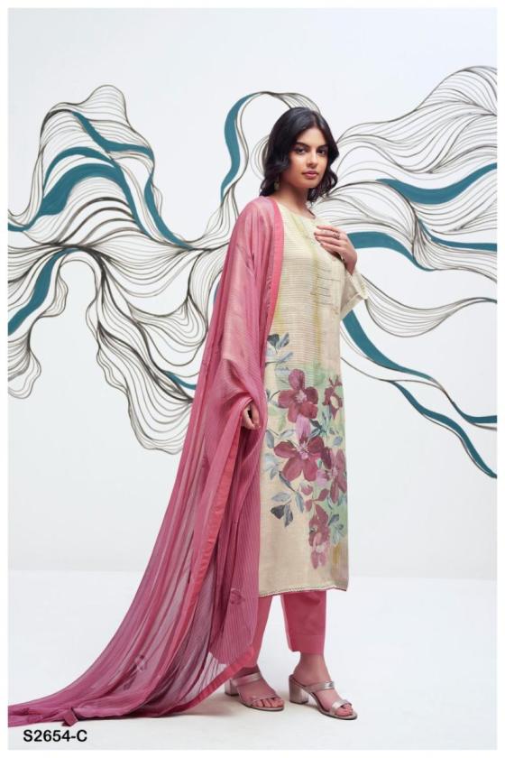 GANGA-WINOVA-2654-PREMIUM-PURE-LINEN-PRINTED-WITH-EMBROIDERY-AND-READY-LACE-DAMAN-SLEEVE-WITH-PRIMIUM-3