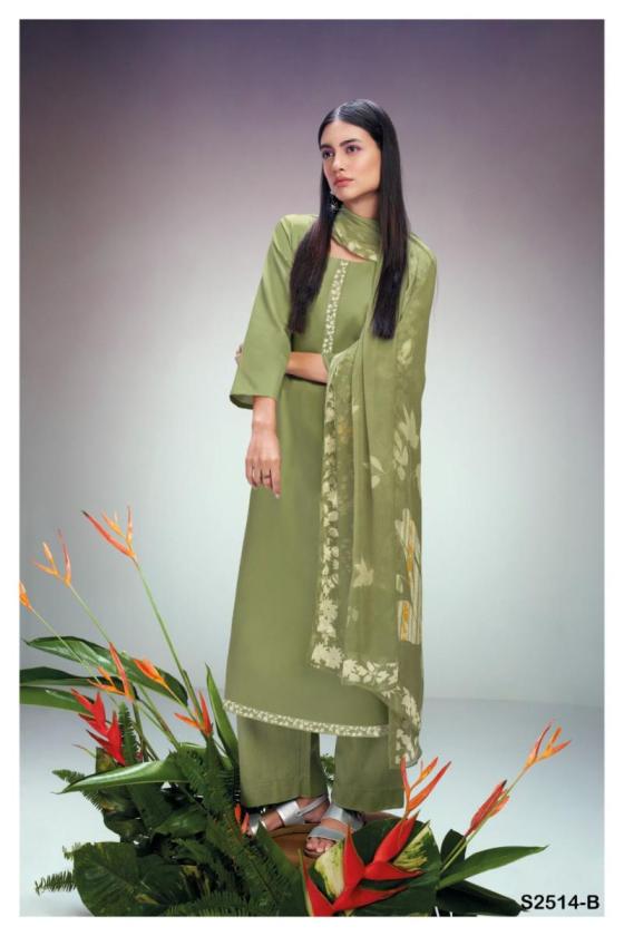 GANGA-XYLA-2514-PREMIUM-COTTON-SILK-SOLID-WITH-PRINTED-NECK-AND-DAMAN-BORDER-DRESS-MATERIAL-CATALOGUE-5