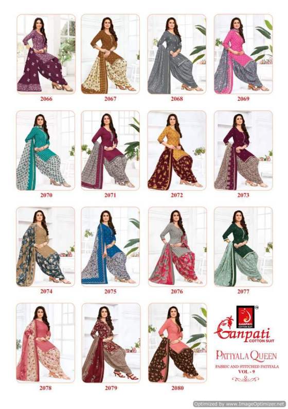 GANPATI-PATIYALA-QUEEN-VOL-9-PURE-COTTON-FABRIC-AND-READYMATE-CATALOG-1