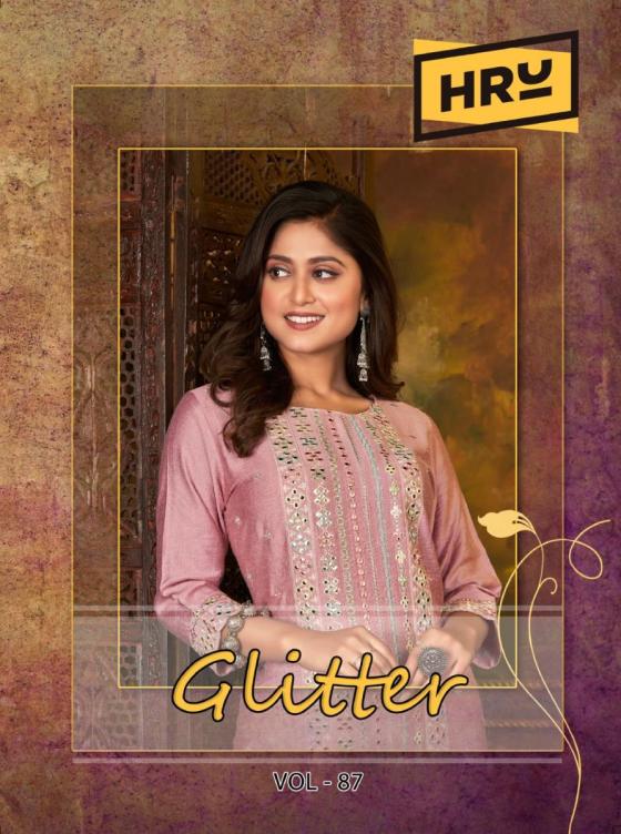 HRU-INDIA-GLITTER-VOL-87-NYLON-BY-VISCOSE-20-NYLON-AND-80-VISCOSE-A-POCKET-FRINDLY-EMBROIDERIED-ONLY-KURTI-CATALOGUE-1