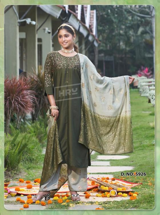 HRU-INDIA-GOLD-DELIGHT-VOL-2VISCOSE-CHANDERI-WITH-GOLD-PRINT-AND-MACHINE-EMBROIDERY-KURTI-PANT-CATALOGUE-4