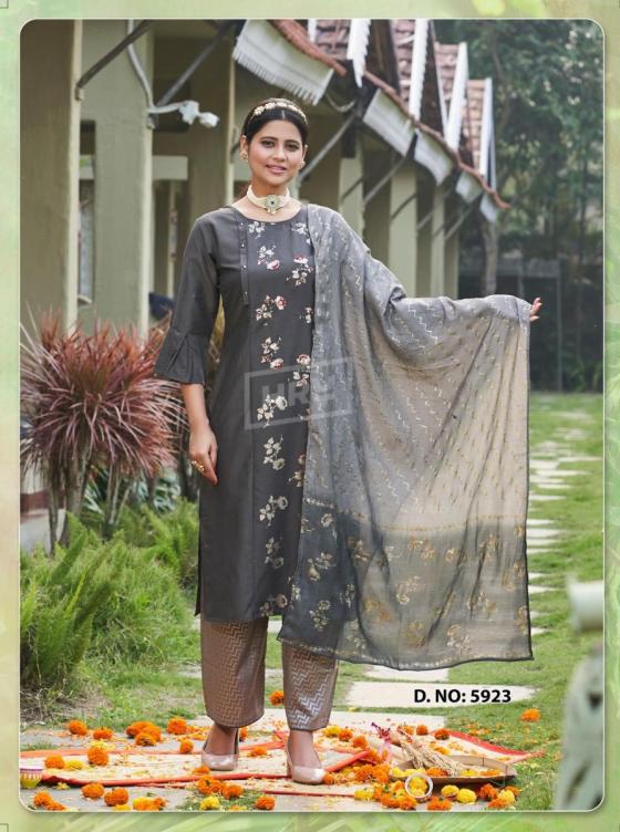 HRU-INDIA-GOLD-DELIGHT-VOL-2VISCOSE-CHANDERI-WITH-GOLD-PRINT-AND-MACHINE-EMBROIDERY-KURTI-PANT-CATALOGUE-6