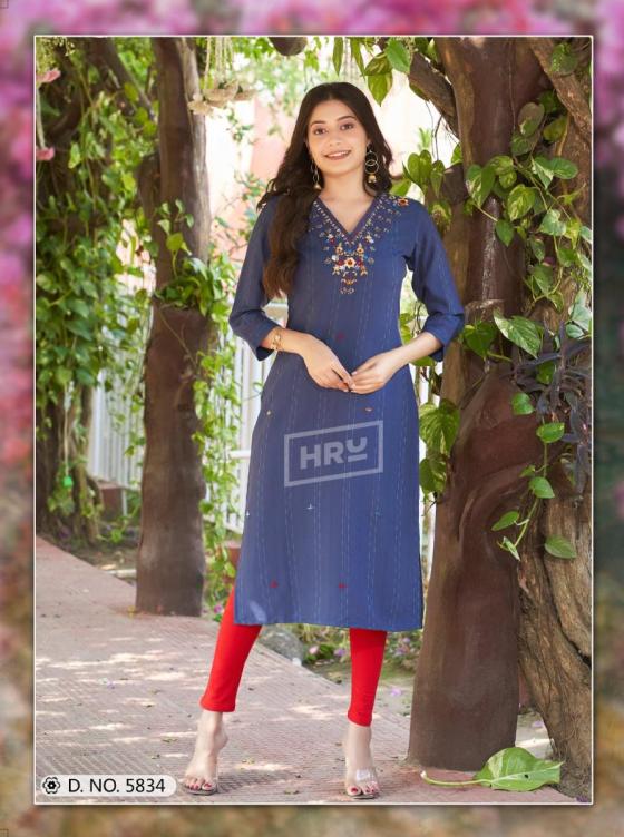 HRU-INDIA-HEMA-VOL-3-PURE-VISCOSE-HAND-EMBROIDERED-KANTHA-WORK-KURTI-CATALOGUE-6