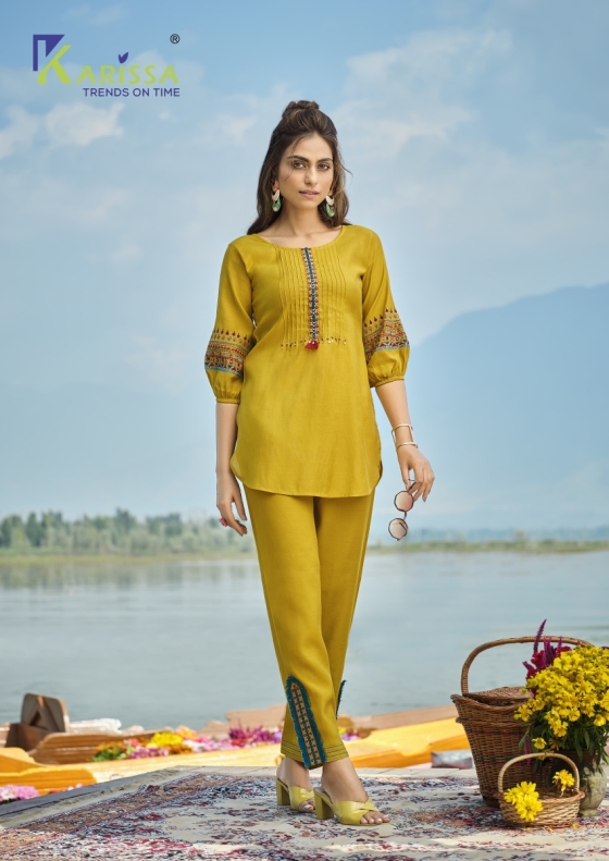 ISABELLA-KARISSA-CO-ORD-SET-WITH-STYLISH-PETARN-PREMIUM-PURE-LIVA-VISCOSE-SILK-FANCY-THREAD-WORK-WITH-HANDWORK-SHORT-KURTI-WITH-PANT-CATLOG-3