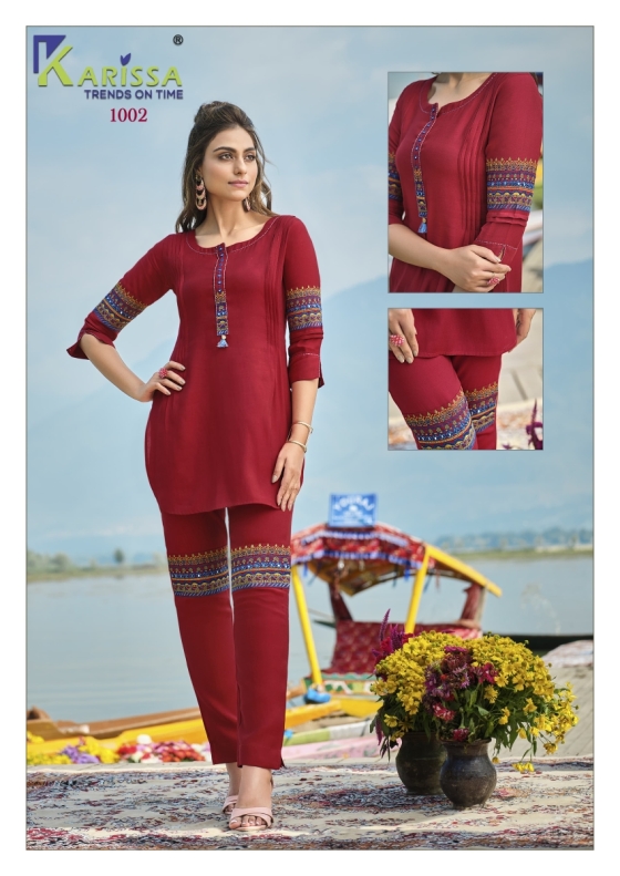 ISABELLA-KARISSA-CO-ORD-SET-WITH-STYLISH-PETARN-PREMIUM-PURE-LIVA-VISCOSE-SILK-FANCY-THREAD-WORK-WITH-HANDWORK-SHORT-KURTI-WITH-PANT-CATLOG-4