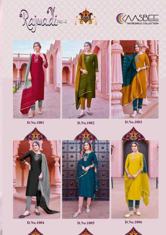 KAASBEE-RAJWADI-VOL-1-VISCOSE-CHINON-WITH-COTTON-FULL-INNER-AND-RAYON-SLUB-LYCRA-PANT-1