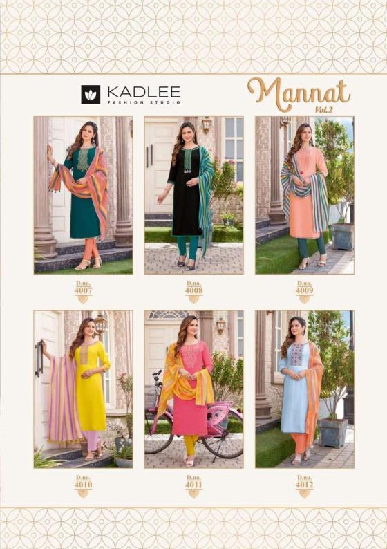 KADLEE-MANNAT-VOL-2-RAYON-WEAVING-KURTI-PANT-DUPATTA-CATLOG-8