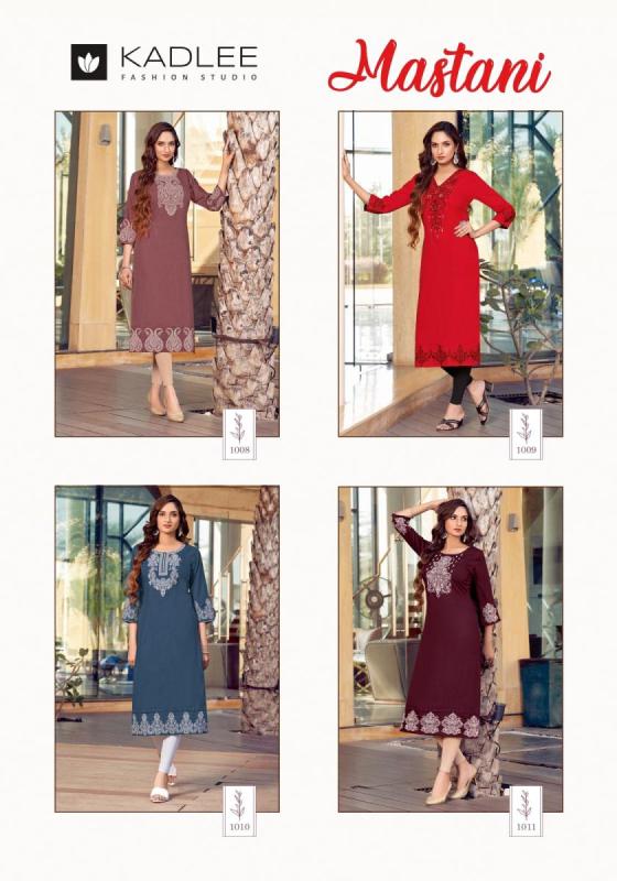 KADLEE-MASTANI-RAYON-WEAVING-EMBROIDERY-HANDWORK-KURTI-CATALOGUE-1