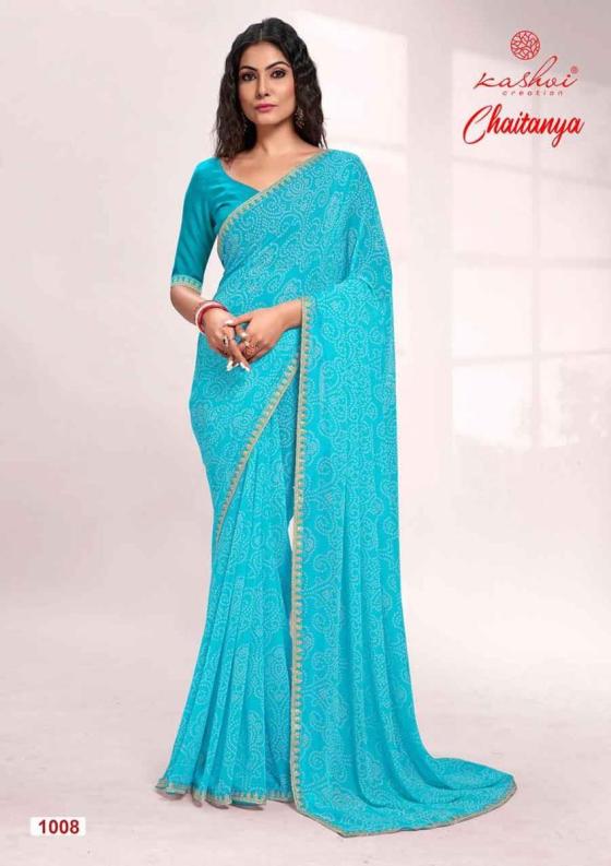 KALPATRU-FASHION-CHAITANYA-BANDHEJ-GEORGETTE-WITH-PITHA-WORK-LACE-SAREE-CATLOG-8