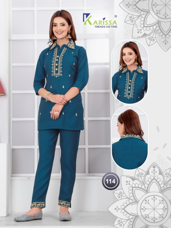 KARISSA-PREMIUM-PURE-LIVA-VISCOSE-WEAVING-WORK-WITH-FANCY-THREAD-WORK-AND-HANDWORK-SHORT-KURTI-PANT-COMBO-PACK-SET-CATALOGUE-2