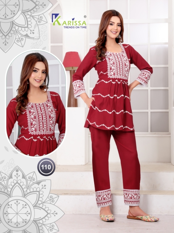 KARISSA-PREMIUM-PURE-LIVA-VISCOSE-WEAVING-WORK-WITH-FANCY-THREAD-WORK-AND-HANDWORK-SHORT-KURTI-PANT-COMBO-PACK-SET-CATALOGUE-5