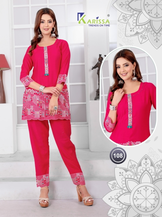 KARISSA-PREMIUM-PURE-LIVA-VISCOSE-WEAVING-WORK-WITH-FANCY-THREAD-WORK-AND-HANDWORK-SHORT-KURTI-PANT-COMBO-PACK-SET-CATALOGUE-8