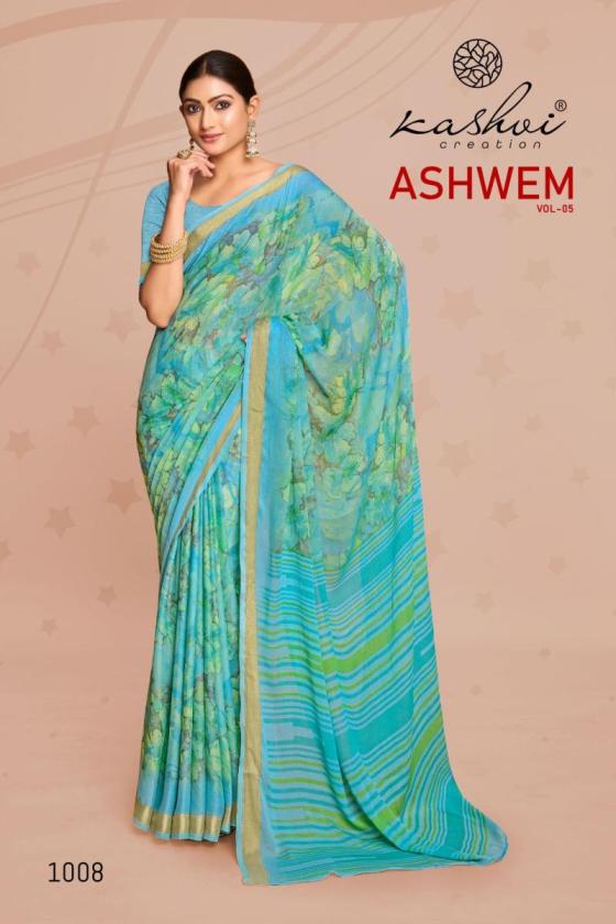 KASHVI-CREATION-ASHWEM-VOL-5-DULL-MOSS-WITH-VISCOSE-BORDER-SAREE-CATALOGUE-3