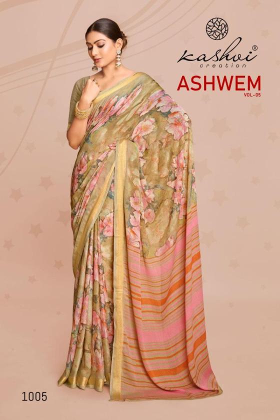 KASHVI-CREATION-ASHWEM-VOL-5-DULL-MOSS-WITH-VISCOSE-BORDER-SAREE-CATALOGUE-4