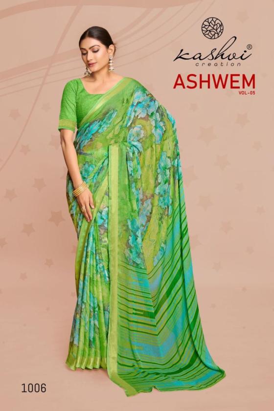 KASHVI-CREATION-ASHWEM-VOL-5-DULL-MOSS-WITH-VISCOSE-BORDER-SAREE-CATALOGUE-6