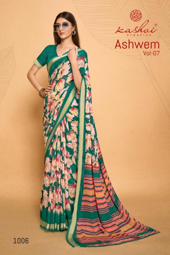 KASHVI-CREATION-ASHWEM-VOL-7-DULL-MOSS-WITH-VISCOSE-BORDER-BEAUTIFUL-SAREE-CATALOGUE-9