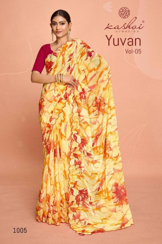 KASHVI-CREATION-YUVAN-VOL-5-GEORGETTE-FOIL-BEAUTIFUL-SAREE-CATALOGUE-4