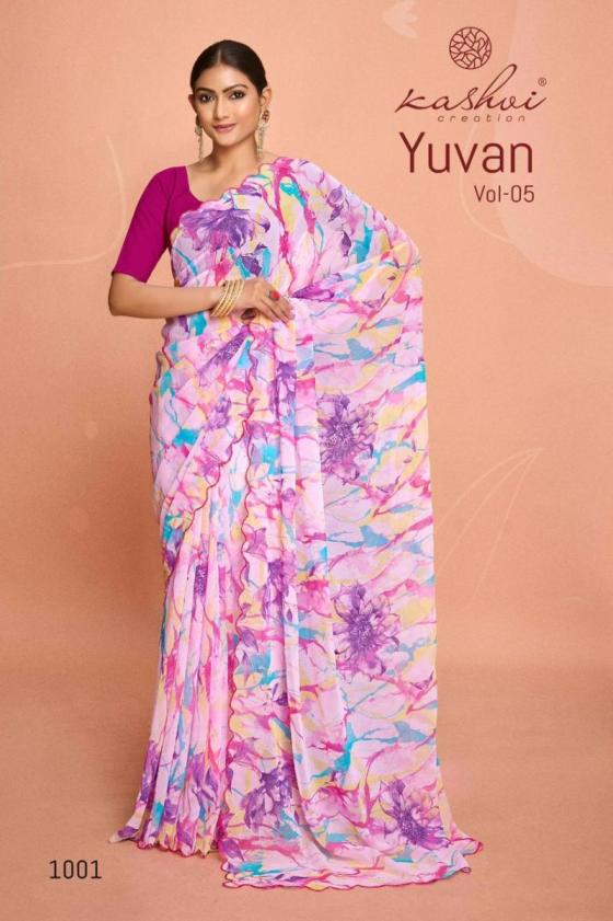 KASHVI-CREATION-YUVAN-VOL-5-GEORGETTE-FOIL-BEAUTIFUL-SAREE-CATALOGUE-8