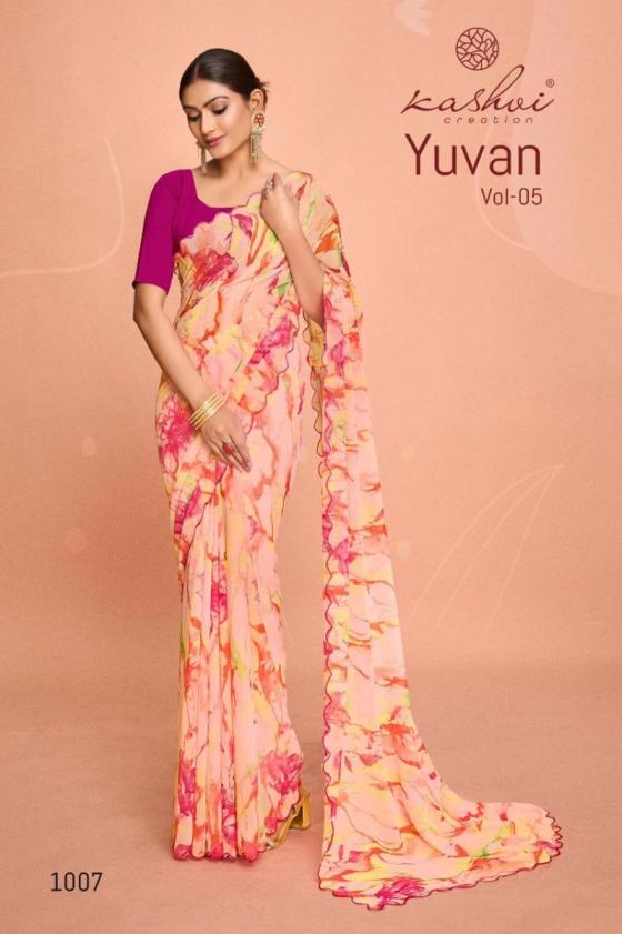 KASHVI-CREATION-YUVAN-VOL-5-GEORGETTE-FOIL-BEAUTIFUL-SAREE-CATALOGUE-9