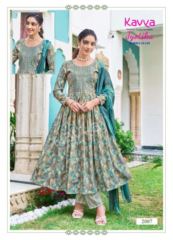 KAVAYA-JYOTICA-VOL-2-UMBRELLA-CUT-CAPSULE-FOIL-PRINT-TOP-AND-CAPSULE-PRINT-BOTTOM-WITH-NAZLEEN-CHIFFON-DUPATTA-AND-EMBROIDERY-ON-NECK-KURTI-CATALOGUE-3