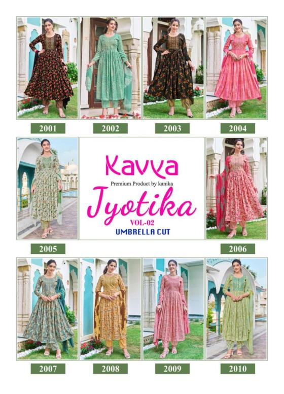 KAVAYA-JYOTICA-VOL-2-UMBRELLA-CUT-CAPSULE-FOIL-PRINT-TOP-AND-CAPSULE-PRINT-BOTTOM-WITH-NAZLEEN-CHIFFON-DUPATTA-AND-EMBROIDERY-ON-NECK-KURTI-CATALOGUE-4