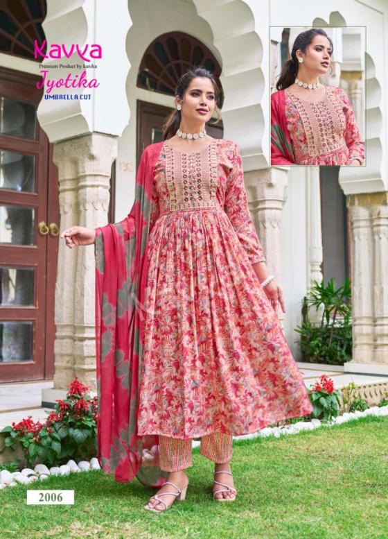 KAVAYA-JYOTICA-VOL-2-UMBRELLA-CUT-CAPSULE-FOIL-PRINT-TOP-AND-CAPSULE-PRINT-BOTTOM-WITH-NAZLEEN-CHIFFON-DUPATTA-AND-EMBROIDERY-ON-NECK-KURTI-CATALOGUE-6