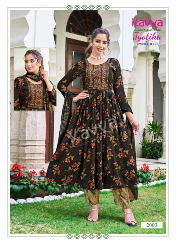 KAVAYA-JYOTICA-VOL-2-UMBRELLA-CUT-CAPSULE-FOIL-PRINT-TOP-AND-CAPSULE-PRINT-BOTTOM-WITH-NAZLEEN-CHIFFON-DUPATTA-AND-EMBROIDERY-ON-NECK-KURTI-CATALOGUE-7