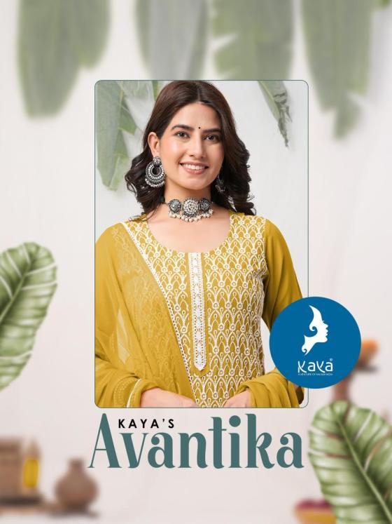 KAVYA-KURTI-AVANTIKA-REYON-CHICKEN-WORK-3-PIECE-STRAIGHT-CUT-KURTI-CATALOGUE-1