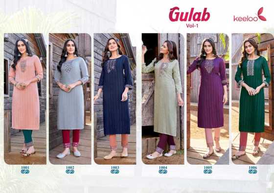 KEELOO-GULAB-VOL-1-HEAVY-DOBBY-RAYON-WITH-HAND-WORK-4-WAY-COTTON-LYCRA-WITH-BOTTOM-EMBROIDERY-WORK-KURTI-PANT-CATALOGUE-1