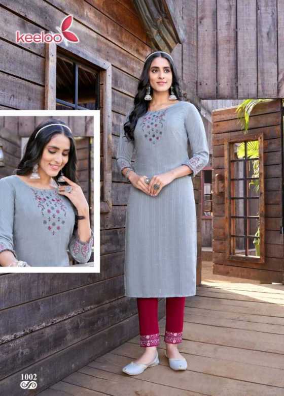 KEELOO-GULAB-VOL-1-HEAVY-DOBBY-RAYON-WITH-HAND-WORK-4-WAY-COTTON-LYCRA-WITH-BOTTOM-EMBROIDERY-WORK-KURTI-PANT-CATALOGUE-4