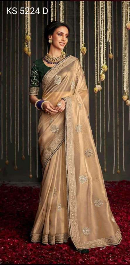 KIMORA-KAJAL-5224-HITS-SERIES-5224-TO-5224D-SOFTTISSUE-ORGANZA-SILK-WITH-EMBROIDERY-WORK-STITCHED-BORDER-UNIQUE-LATKANS-WITH-ART-SILK-HEAVY-WORK-BLOUSE-SAREE-CATALOGUE-5