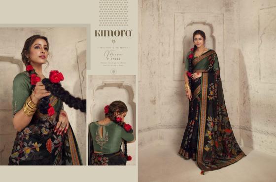 KIMORA-MEERA-PREMIUM-VOL-13-SERIES-17001-TO17011-SOFT-BRASSO-ORGANZA-WITH-BEAUTIFUL-PRINTED-SAREE-AND-PIPING-WORK-OR-TUSSLES-ON-PALLU-WITH-HEAVY-EBD-WORK-BLOUSE-CATALOGUE-17