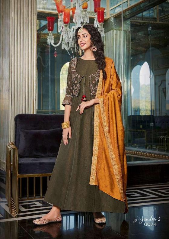 KOODEE-SUNDRA-2-FANCY-VISCOSE-WITH-PURE-VISCOSE-JACQAURD-DOBBY-WITH-EMBROIDERY-AND-KHATLI-WORK-BEAUTIFUL-KURTI-DUPATTA-CATALOGUE-5