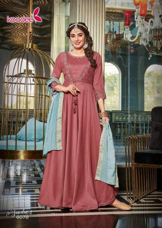 KOODEE-SUNDRA-2-FANCY-VISCOSE-WITH-PURE-VISCOSE-JACQUARD-DOBBY-EMBROIDERY-KHATLI-WORK-GOWN-WITH-DUPATTA-CATALOGUE-2