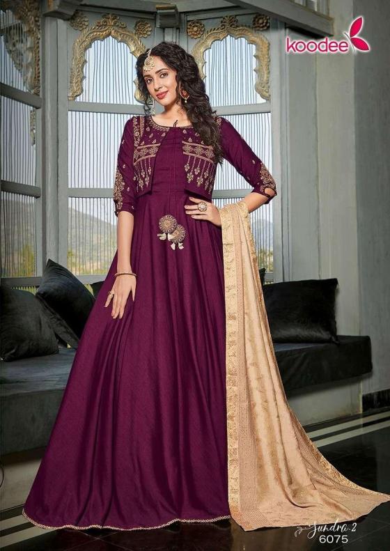 KOODEE-SUNDRA-2-FANCY-VISCOSE-WITH-PURE-VISCOSE-JACQUARD-DOBBY-EMBROIDERY-KHATLI-WORK-GOWN-WITH-DUPATTA-CATALOGUE-4