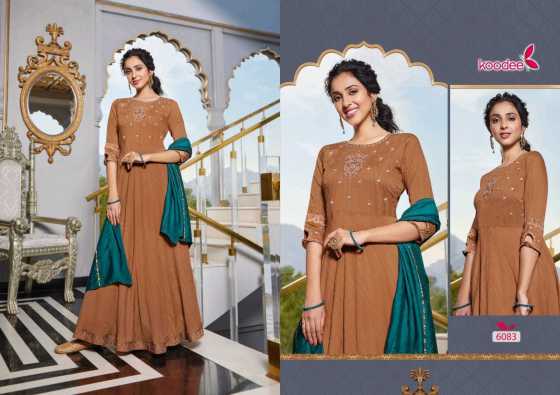 KOODEE-SUNDRA-3-FANCY-VISCOSE-WITH-PURE-VISCOSE-JACQUARD-DOBBY-DUPATTA-WITH-EMBROIDERY-KHATLI-WORK-KURTI-CATALOGUE-2