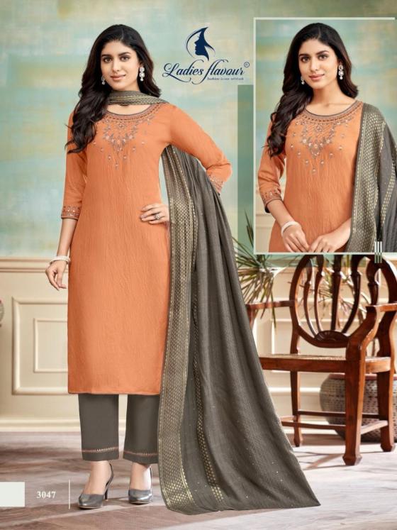 LADIES-FLAVOUR-D.NO-3043-TO-3048-VISCOSE-WITH-HEAVY-EMBROIDERY-WORK-KURTI-PANT-DUPATTA-CATALOGUE-5